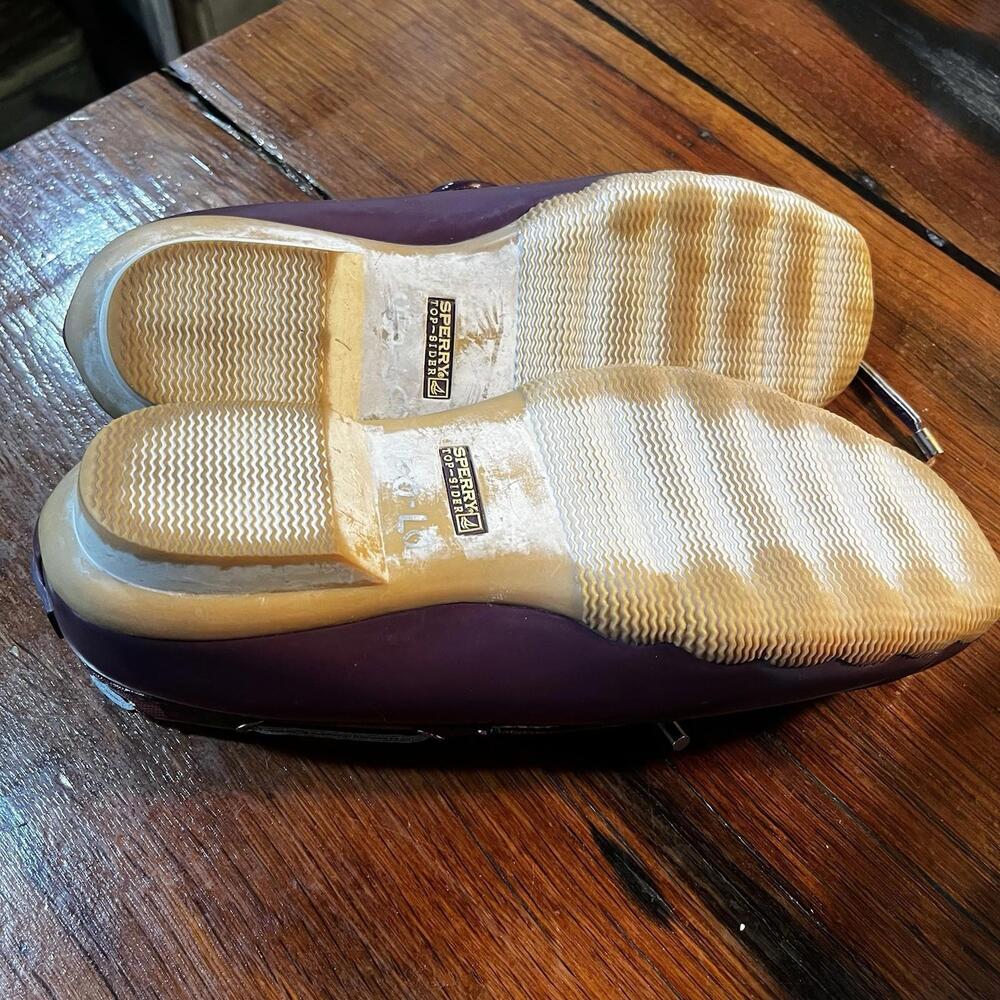 Sperry Top Siders Duck Waterproof Rubber Low Shoes Size 7.5 Purple . - Picture 5 of 5